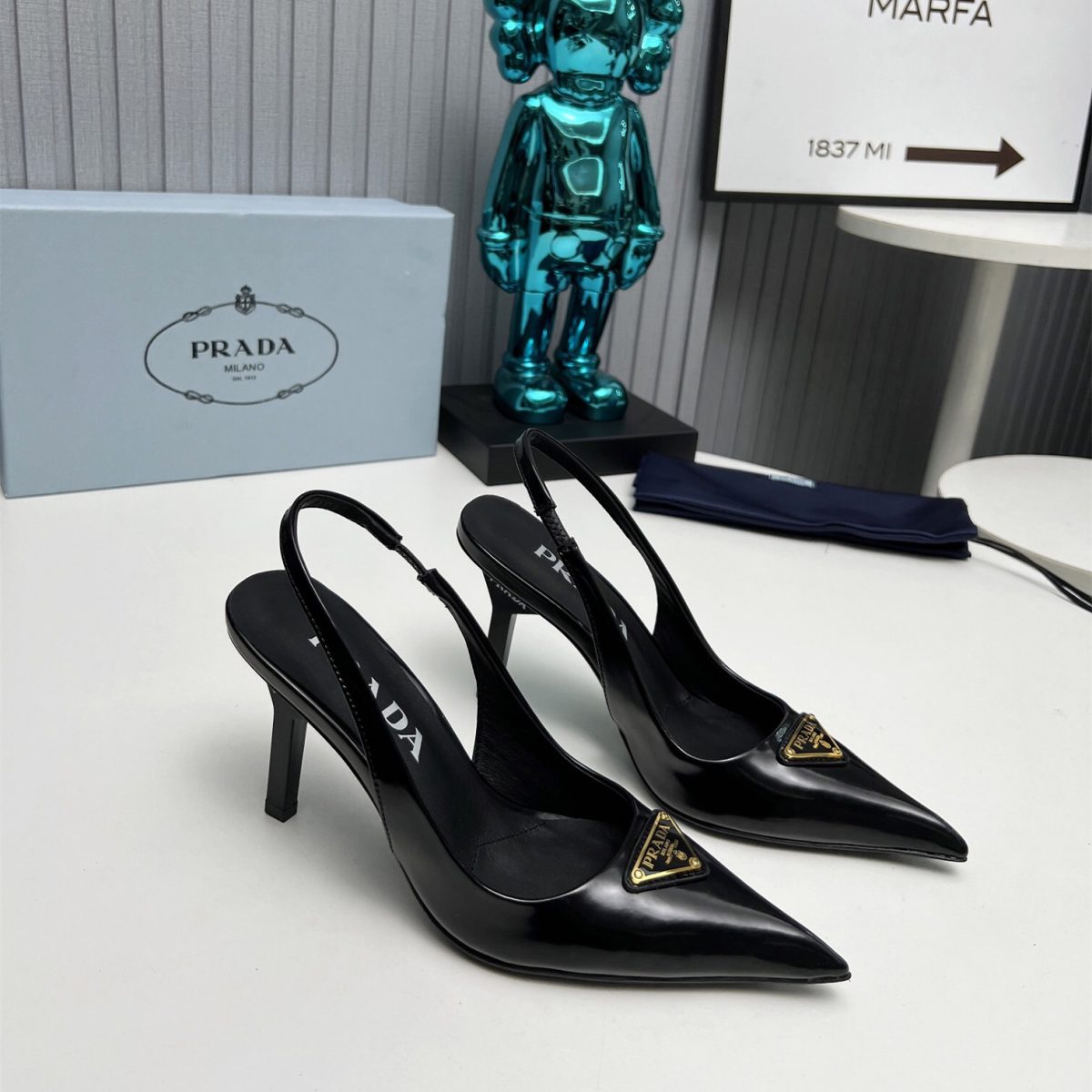 Prada Brushed Leather Slingback Pumps Size 35-41 - Image 1