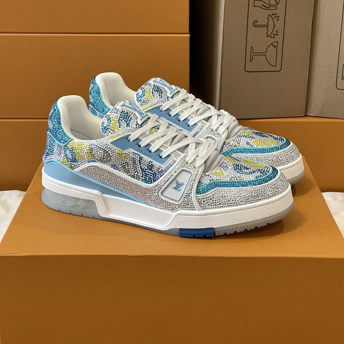 Louis Vuitton LV Trainer Diamond Sneaker Size 36-46 - Image 1