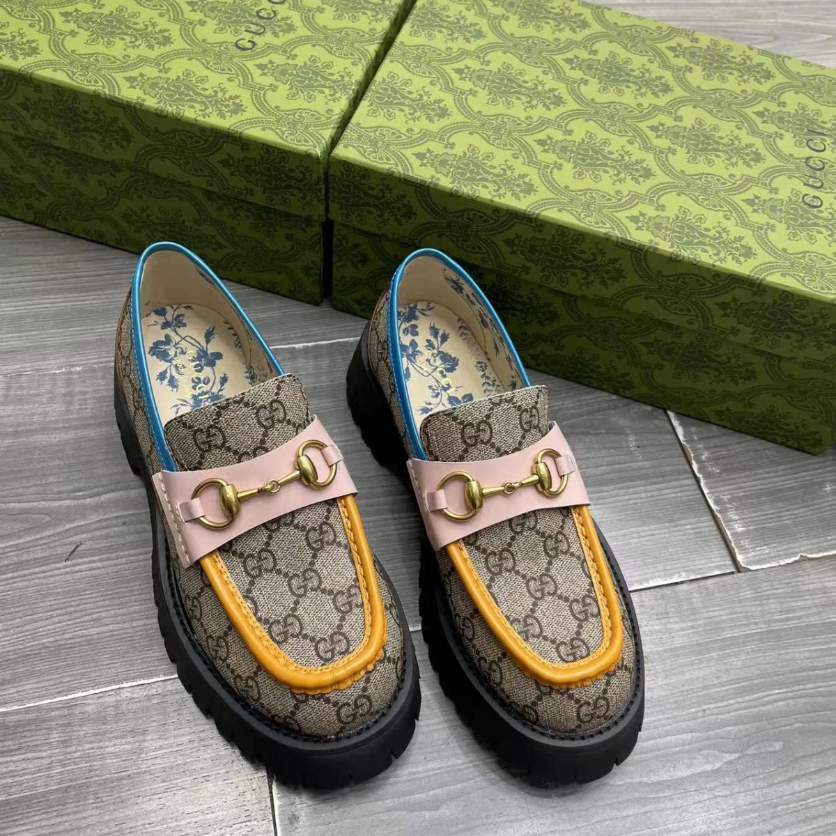 Gucci GG Lug Sole Loafers Size 35-41 3-Color - Image 1