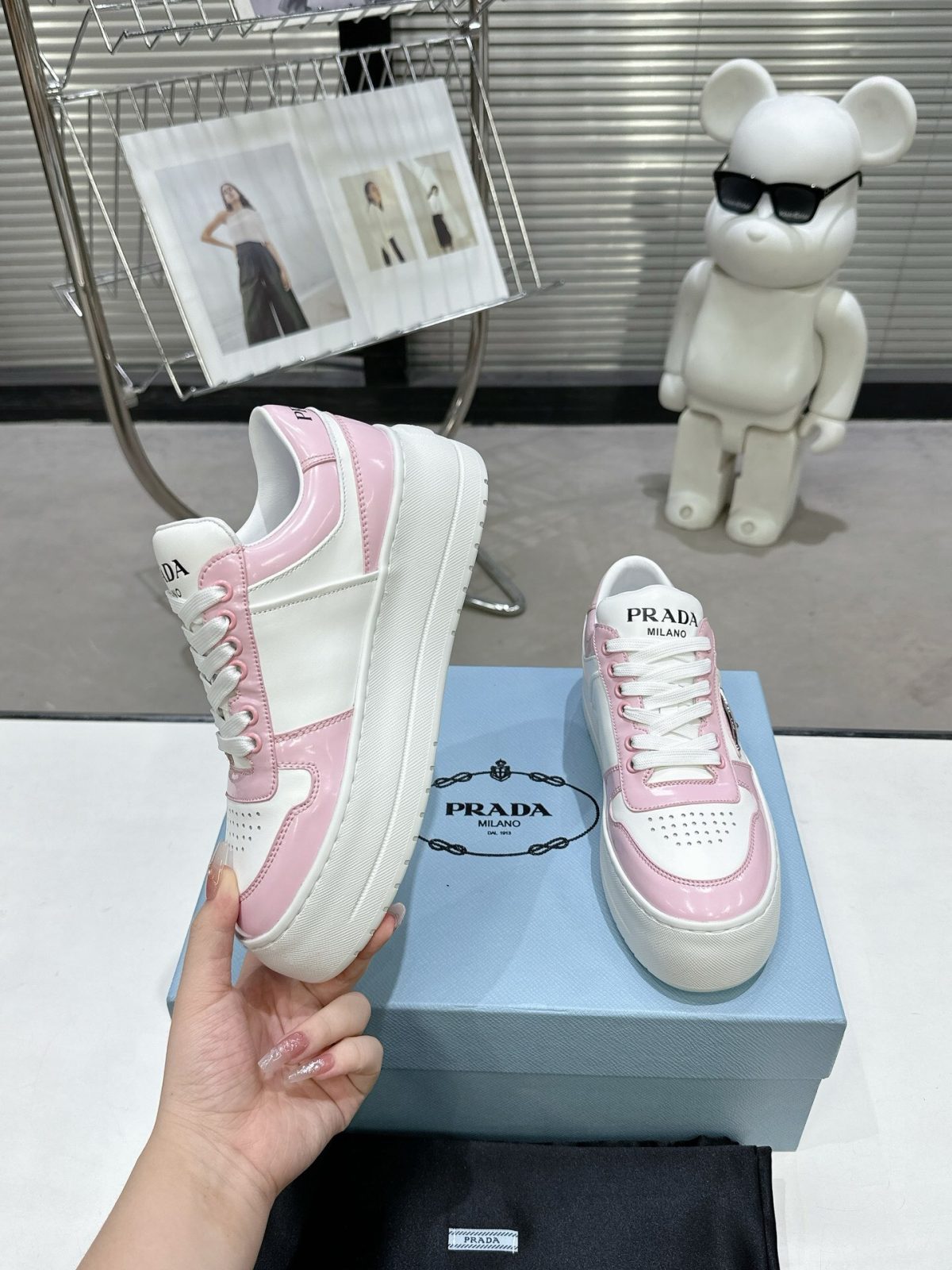 Prada 2024 New Downtown Bold leather Sneaker Size 36-41 - Image 3