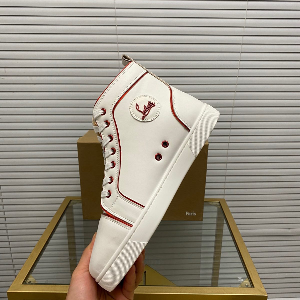 Christian Louboutin Louis the Lips High-Top Sneaker Size 36-46 - Image 4