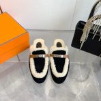 Hermes 23fw Women Winter Slippers Size 36-41 - Image 2