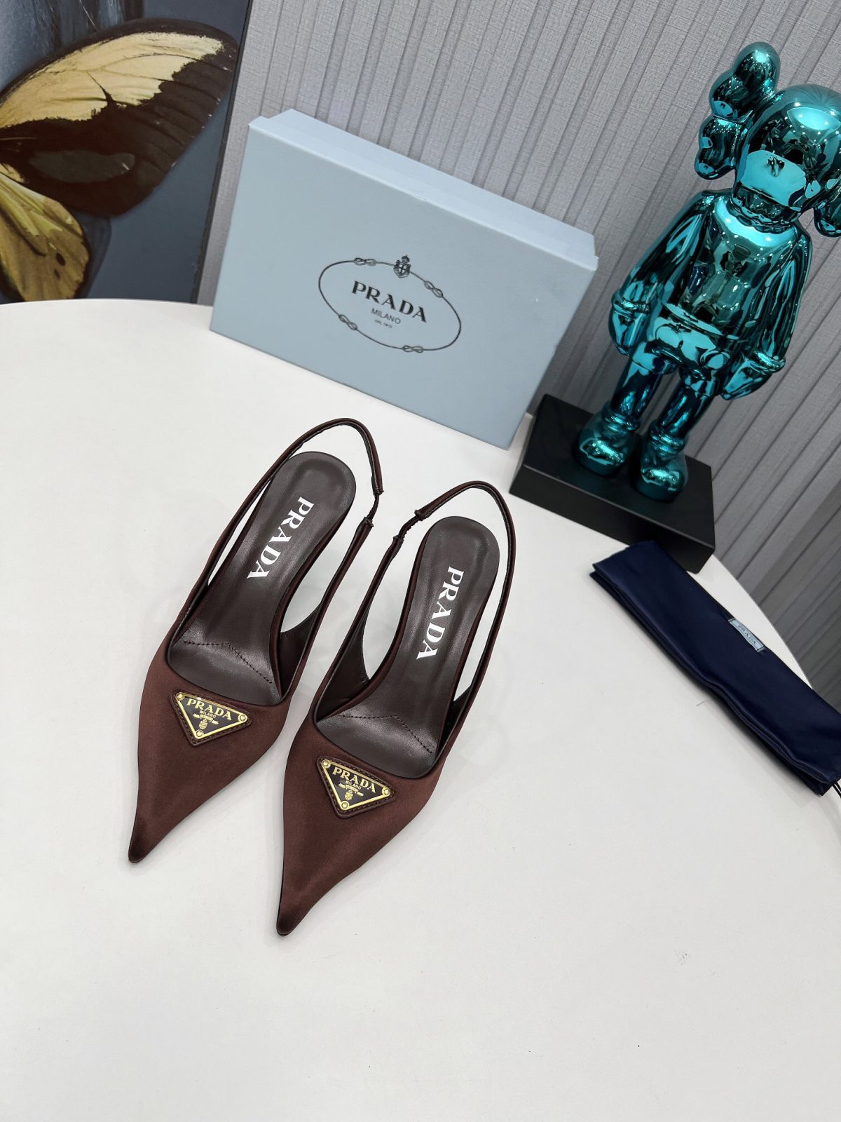 Prada Brushed Leather Slingback Pumps Size 35-41 - Image 4