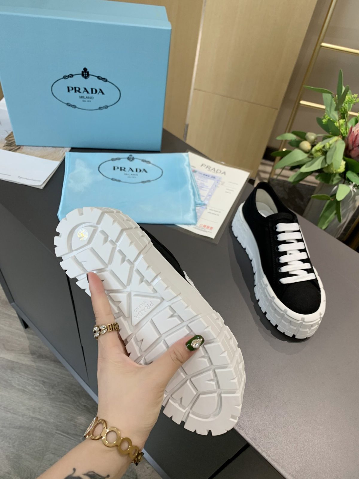 Prada 2024 New Double Wheel Re-Nylon gabardine Sneaker Size 36-41 - Image 7