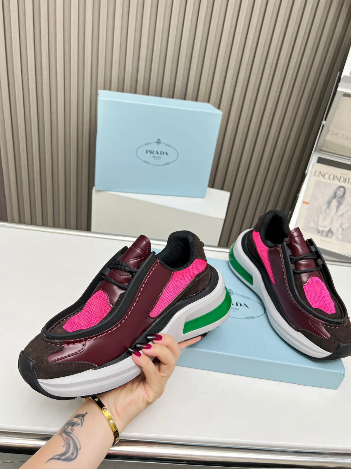 Prada 2024 New Systeme brushed leather dad Sneaker Size 36-45 - Image 7