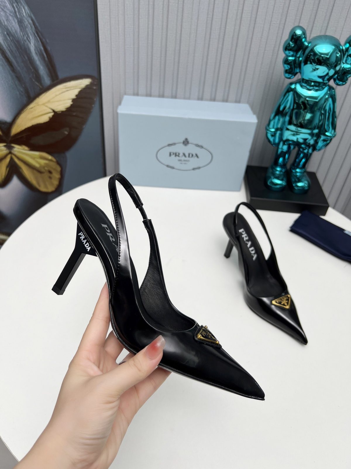 Prada Brushed Leather Slingback Pumps Size 35-41 - Image 6