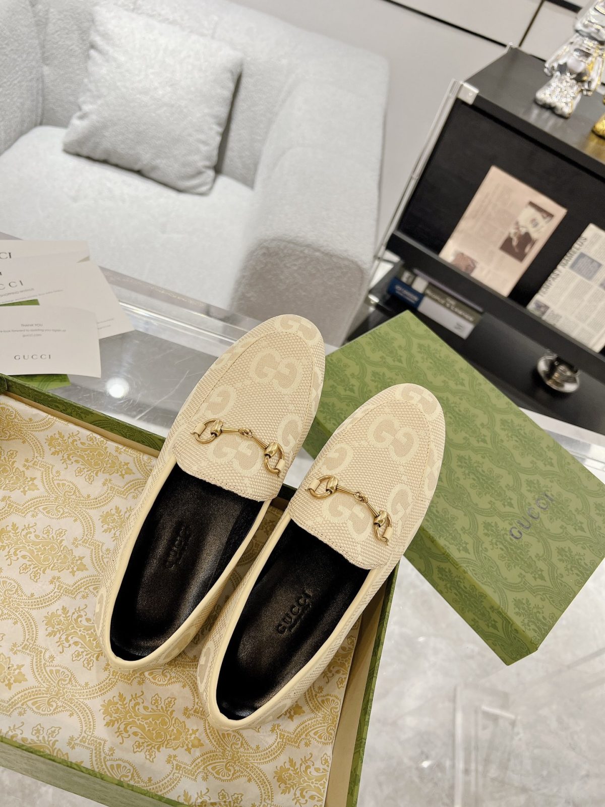 Gucci Jordaan GG Flora Loafers Size 35-41 - Image 4
