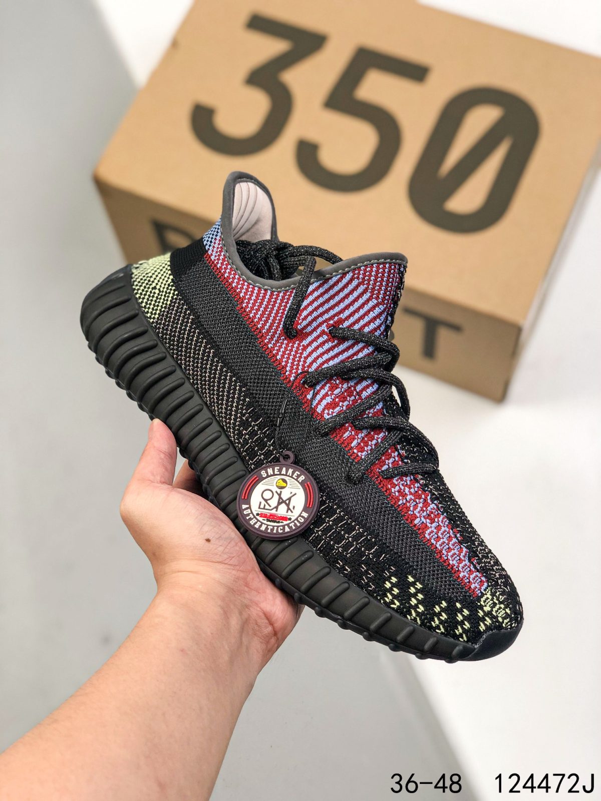 Yeezy 350 Boost 350 V2 Mens/Women Sneakers Shoes Black1 36 - 45 - Image 1