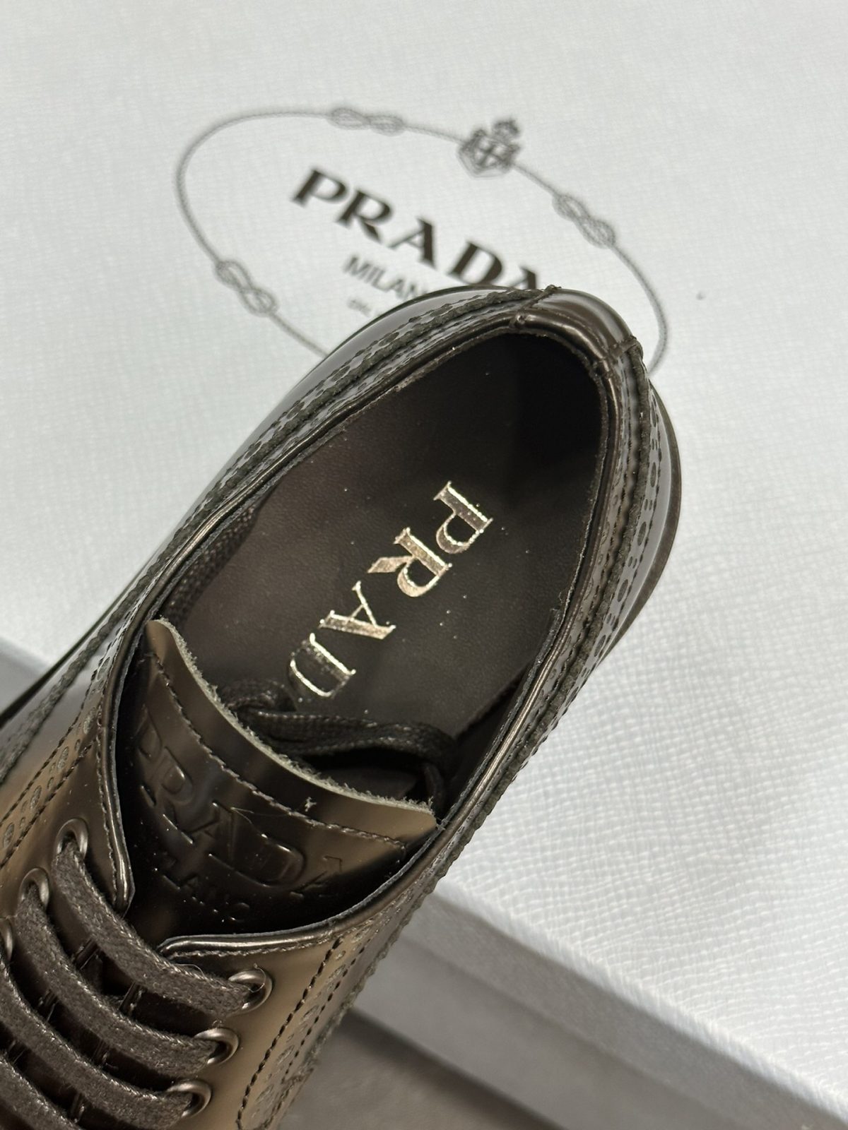 Prada Brushed leather derby Shoes Size 36-41 - Image 7