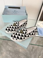 Prada 2024 Women Embroidered fabric slip-on Shoes Loafers Size 36-41 - Image 4
