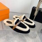 Hermes 23fw Women Winter Slippers Size 36-41 - Image 3