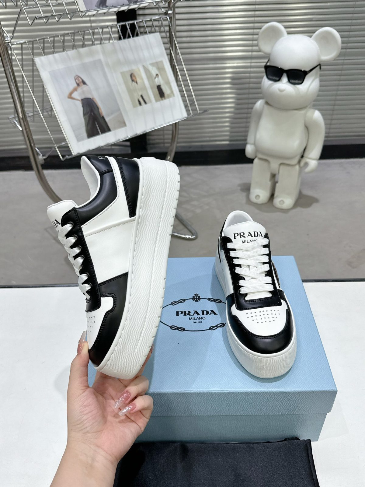 Prada 2024 New Downtown Bold leather Sneaker Size 36-41 - Image 3