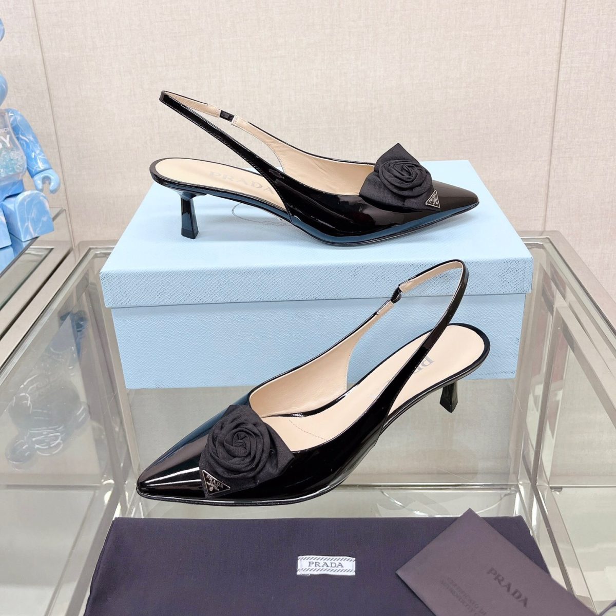 Prada Brushed Leather Slingback Pumps Size 35-40 2-Color - Image 1