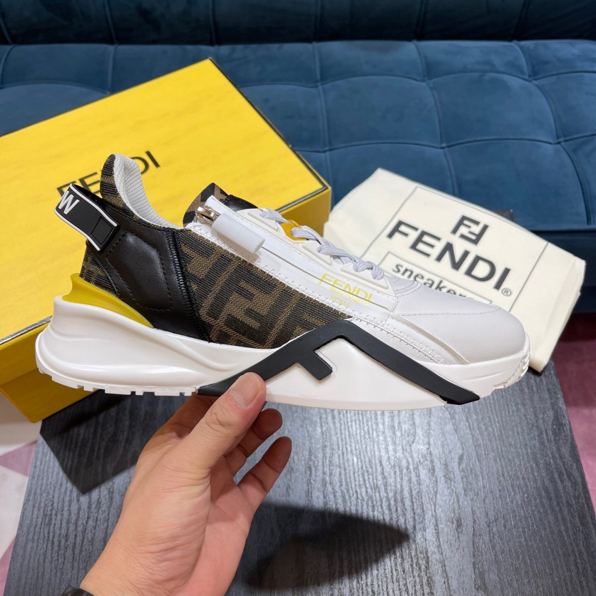 Fendi Flow Sneaker for Men Size 39-45  5-Color - Image 1