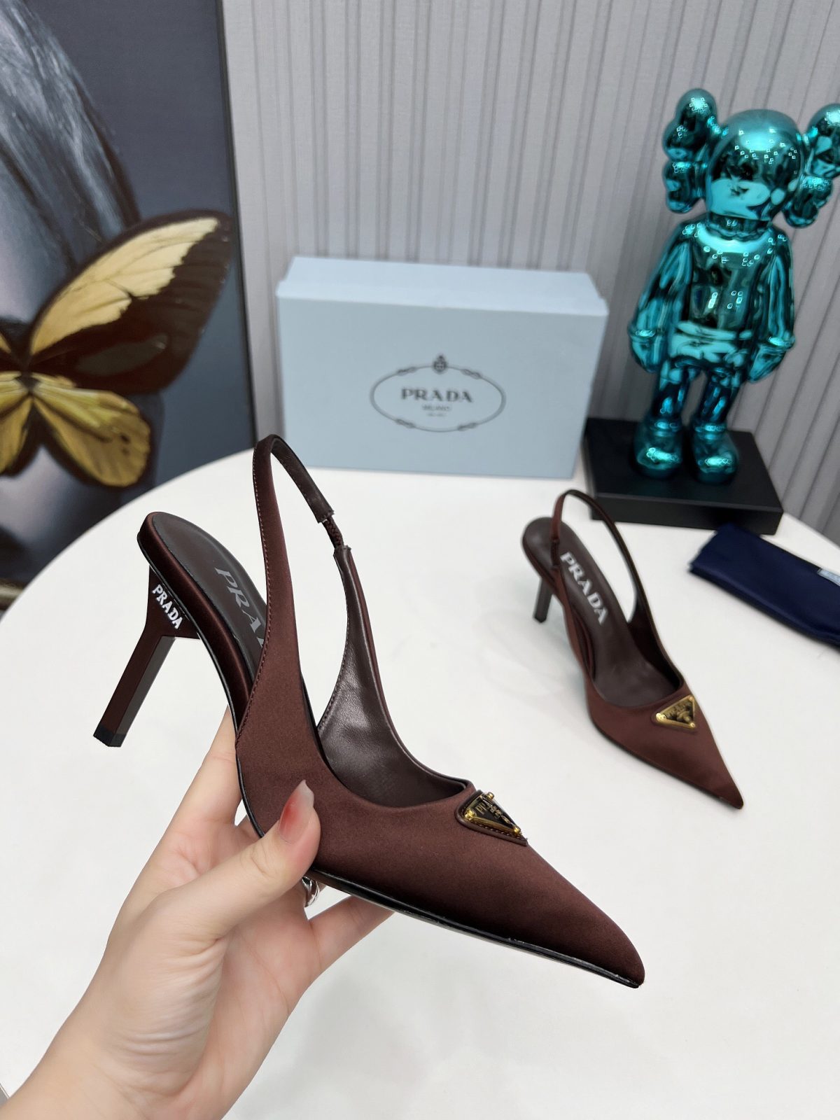 Prada Brushed Leather Slingback Pumps Size 35-41 - Image 6