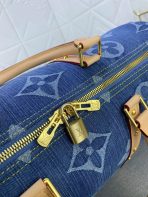 Louis Vuitton KEEPALL BANDOULIÈRE 45 Keepall Bandoulière Monogram Denim Travel Bags Size 45*27*20cm - Image 6