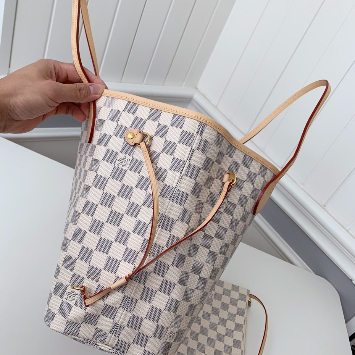 Louis Vuitton N41360 Neverfull Women Bags White Size 32*29*17cm - Image 8
