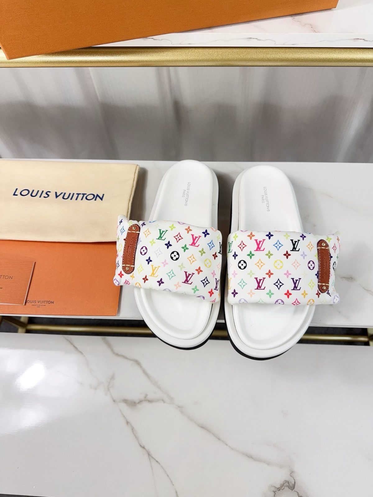 Louis Vuitton Pool Pillow Flat Comfort Slippers Size 36-46 - Image 1