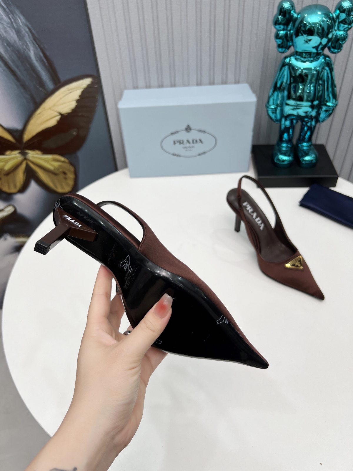 Prada Brushed Leather Slingback Pumps Size 35-41 - Image 9