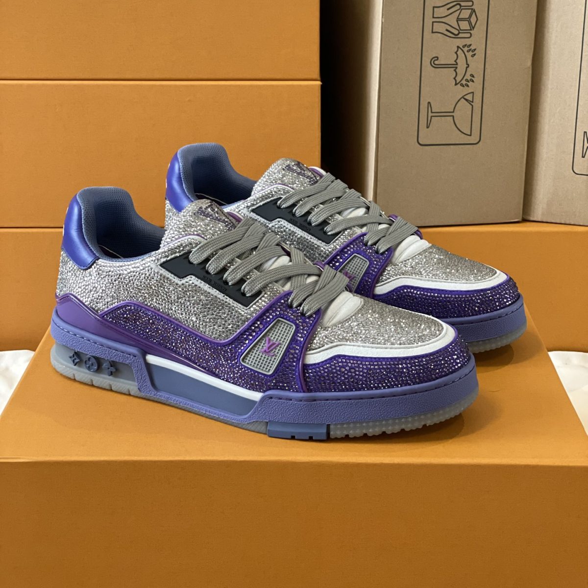 Louis Vuitton LV Trainer Diamond Sneaker Size 36-46 - Image 1