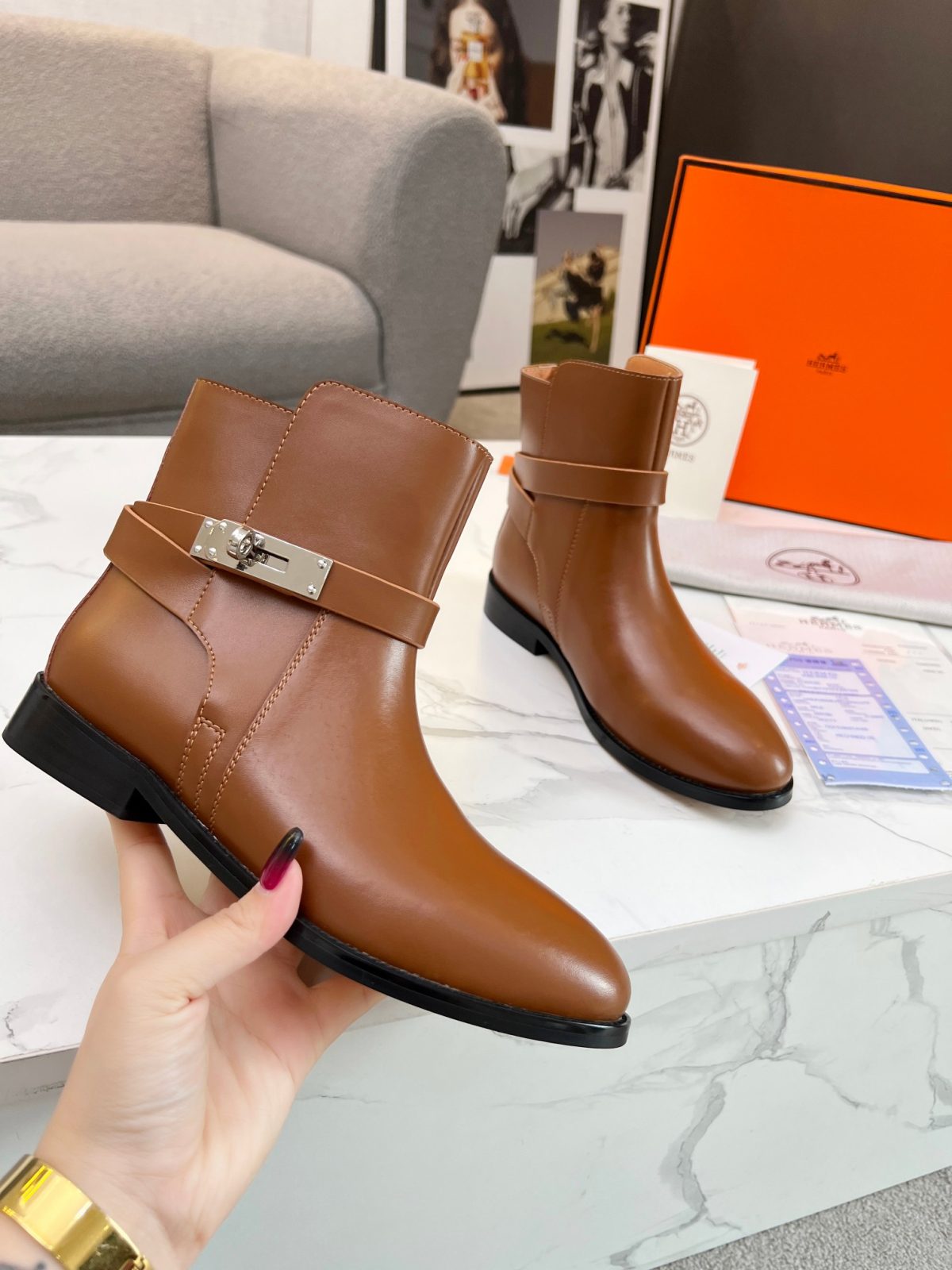 Hermes Women Kelly Boots Size 36-41 - Image 3