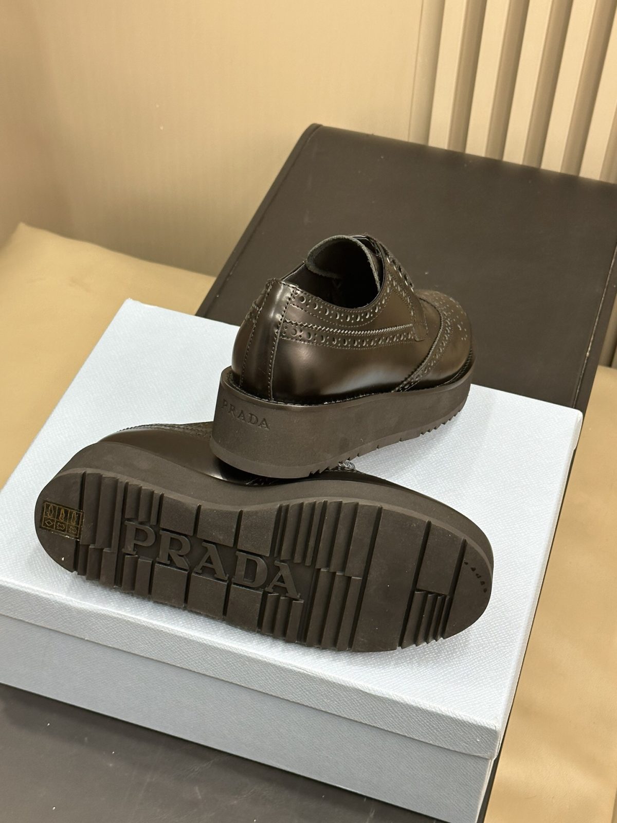 Prada Brushed leather derby Shoes Size 36-41 - Image 8