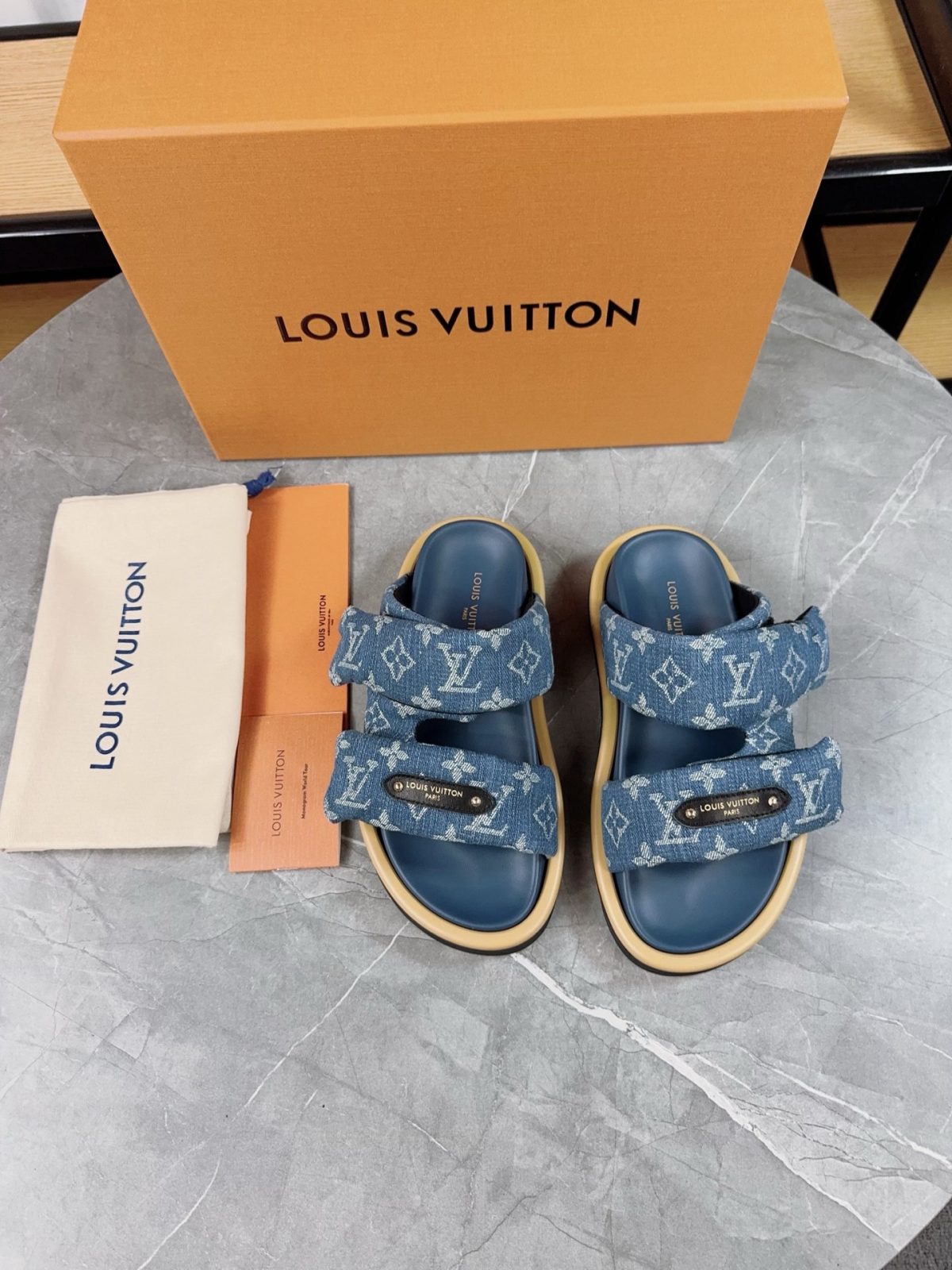 Louis Vuitton Pool Pillow Flat Comfort Slippers Size 36-46 - Image 1