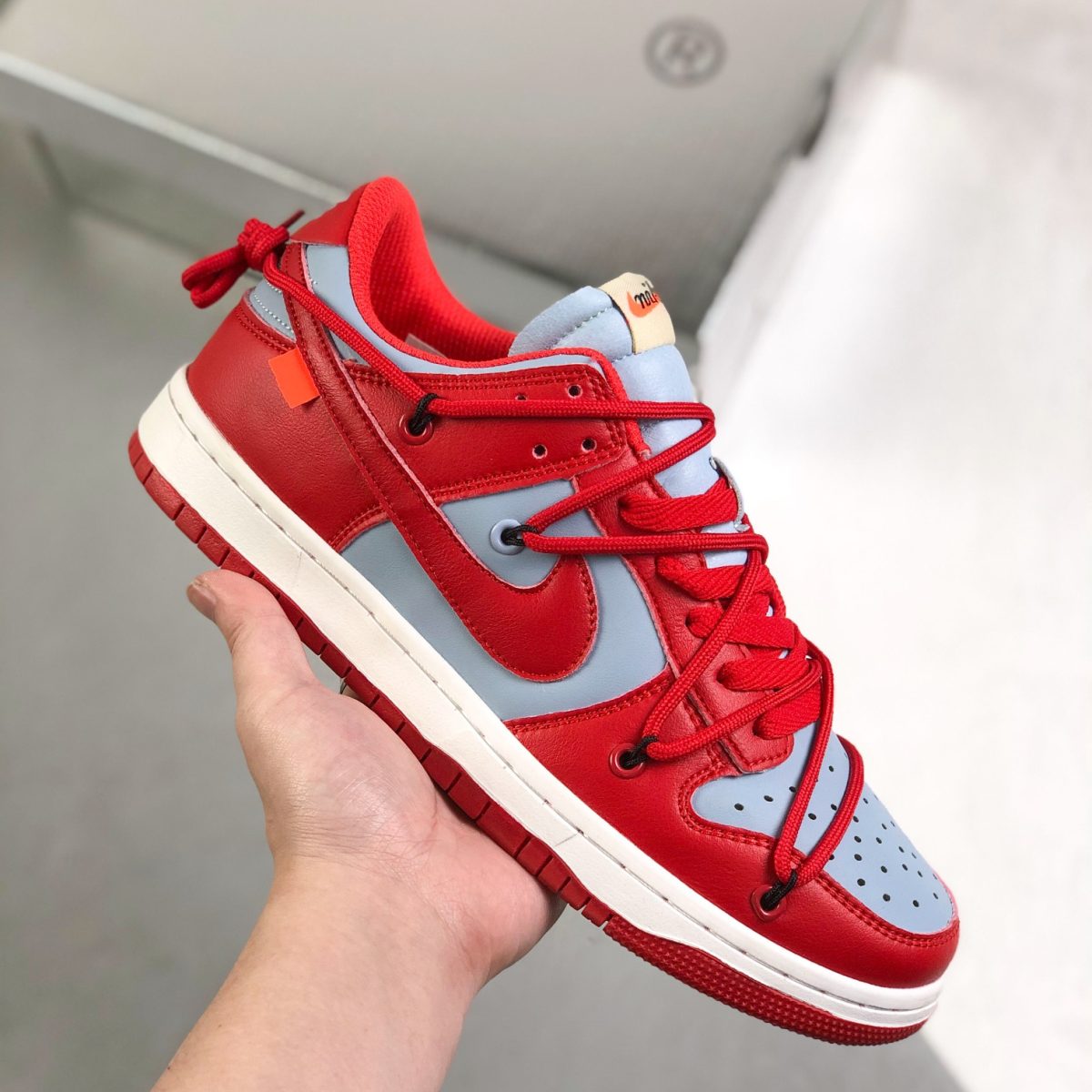 Nike SB Dunk x Off White Low Top Mens/Women Sneakers Shoes White Red 36 - 46 - Image 1