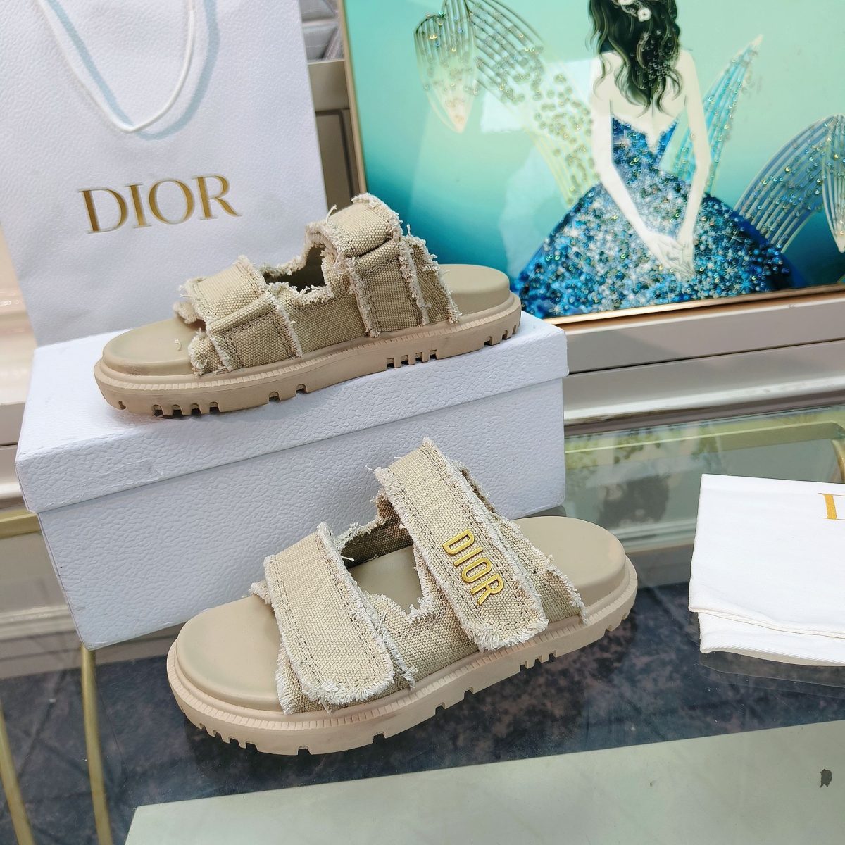 Dior Velcro Women Slippers Size 36-41 - Image 6