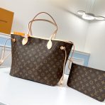 Louis Vuitton M40990 Neverfull Women Bags Brown Size 32*29*17cm - Image 4