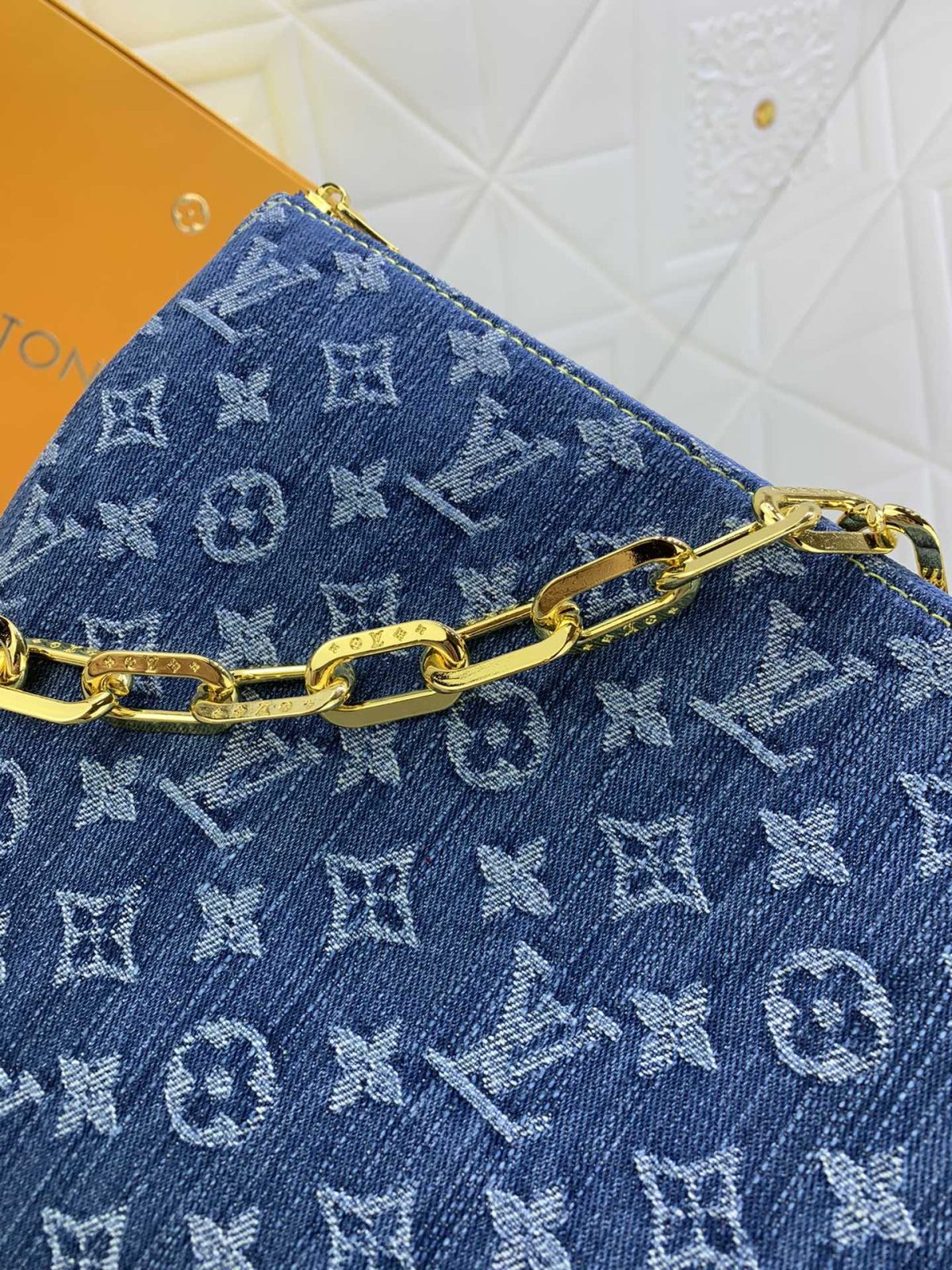 Louis Vuitton Monogram Coussin Denim Cowboy Shoulder Bags Size 34*24*12cm - Image 5