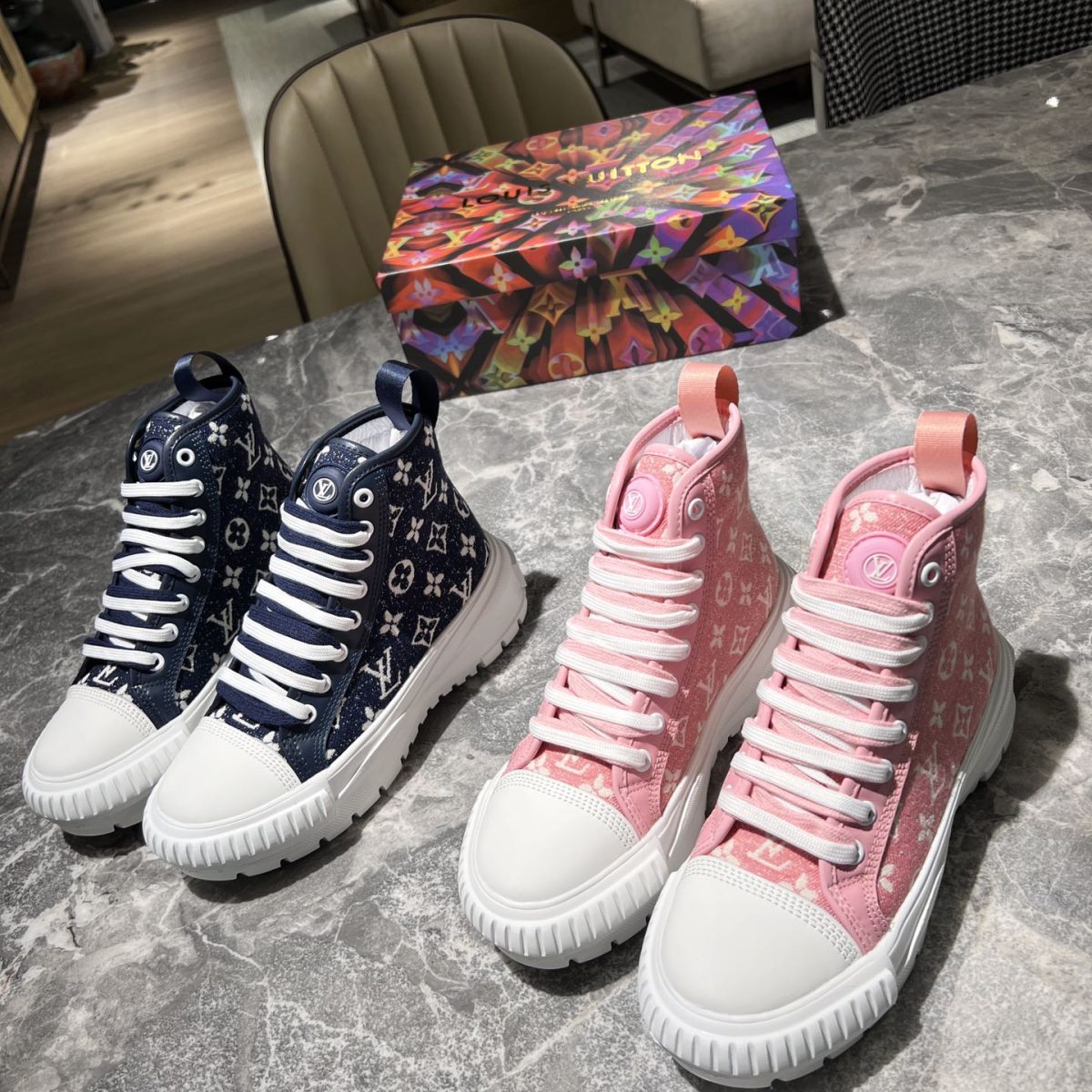 Louis Vuitton Squad High Top Sneaker Size 35-40  2-Color - Image 1