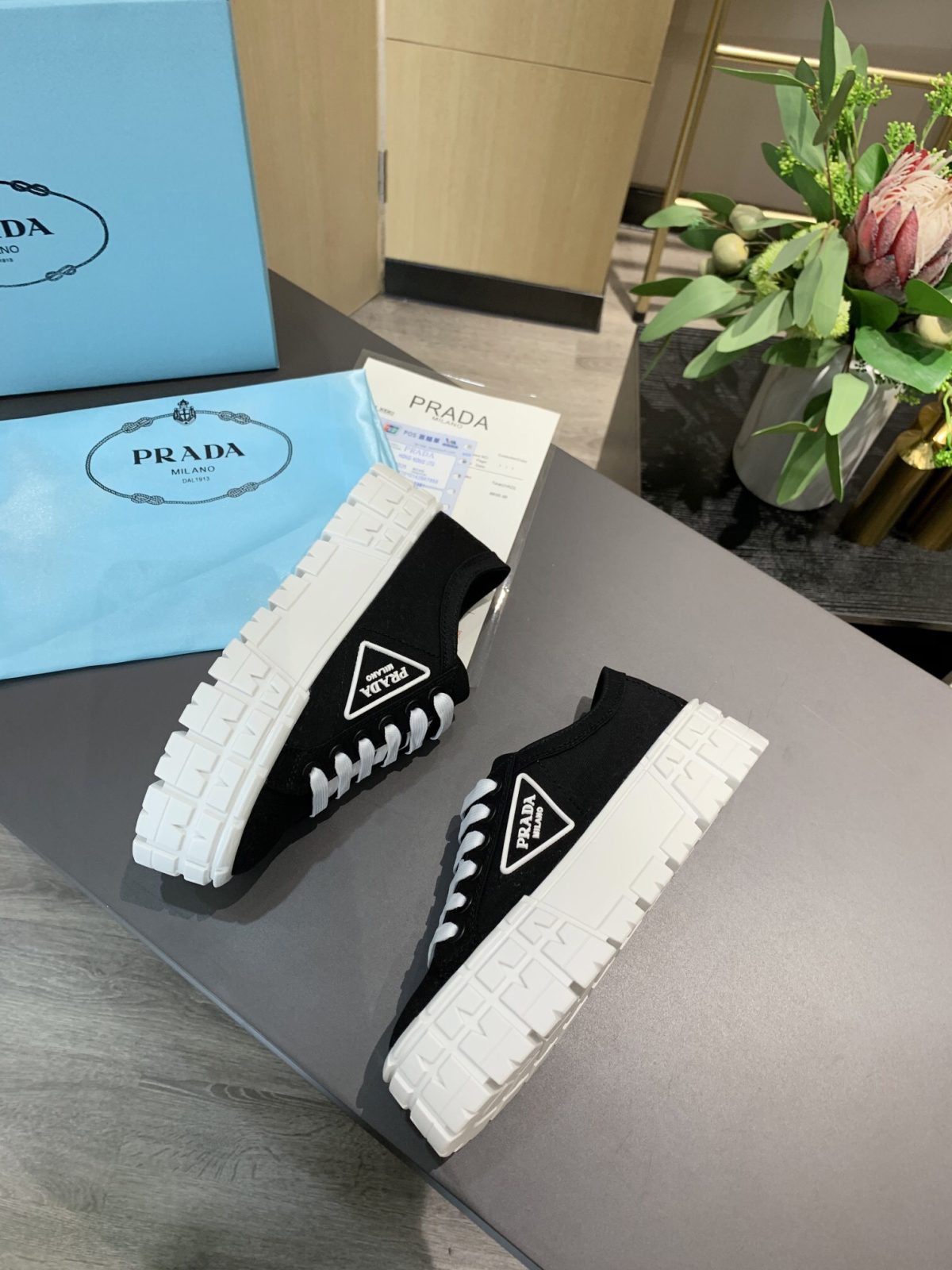 Prada 2024 New Double Wheel Re-Nylon gabardine Sneaker Size 36-41 - Image 8