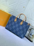 Louis Vuitton Monogram Onthego Denim Cowboy Women Shopping Bags 35*27*14cm - Image 2