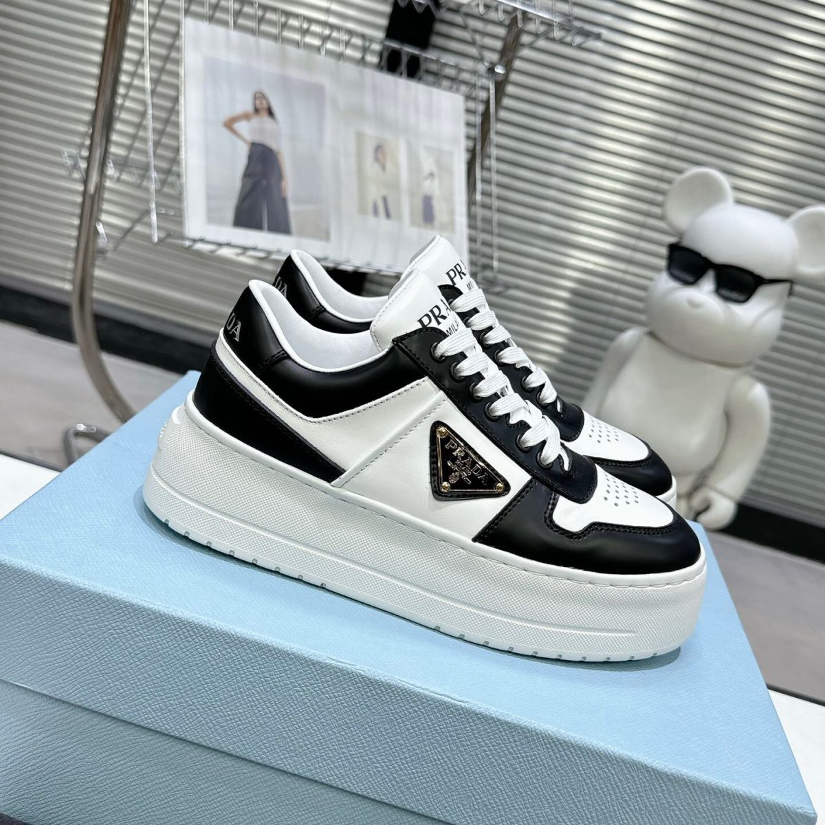 Prada 2024 New Downtown Bold leather Sneaker Size 36-41 - Image 1