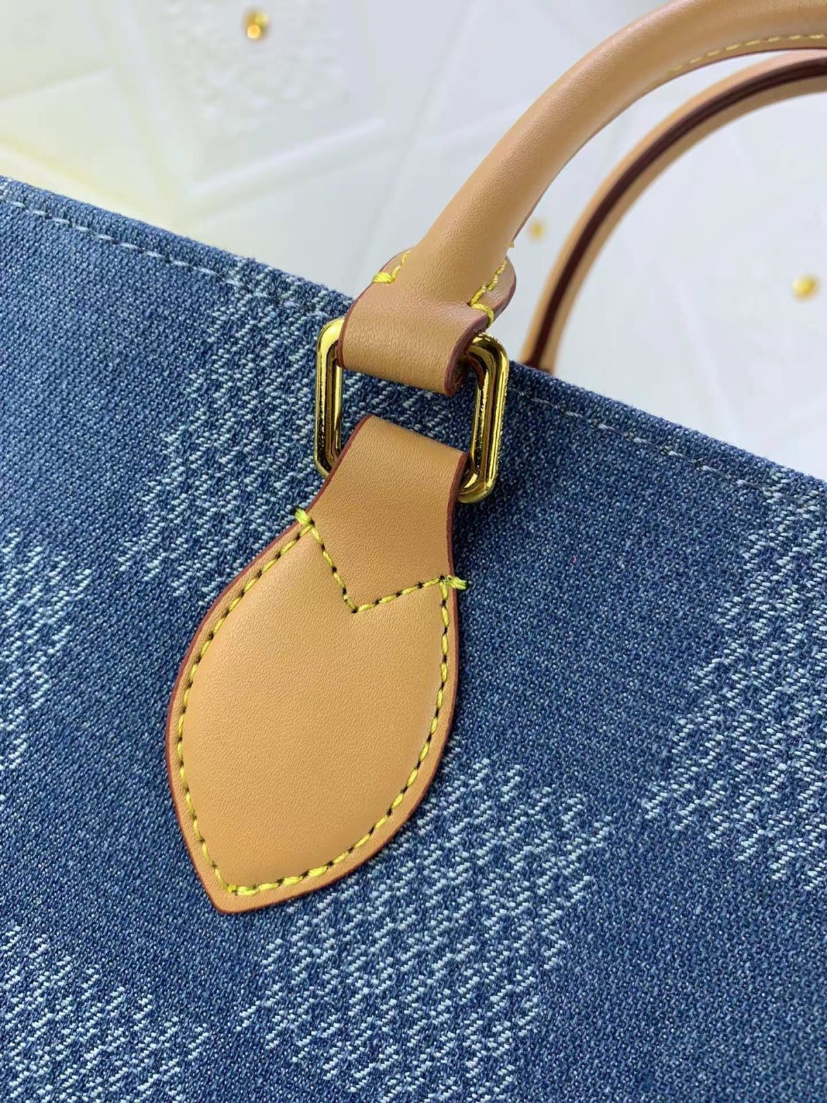 Louis Vuitton Monogram Onthego Denim Cowboy Women Shopping Bags 35*27*14cm - Image 6