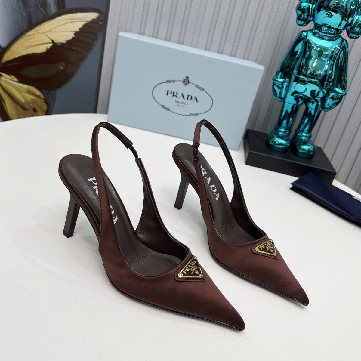 Prada Brushed Leather Slingback Pumps Size 35-41 - Image 1