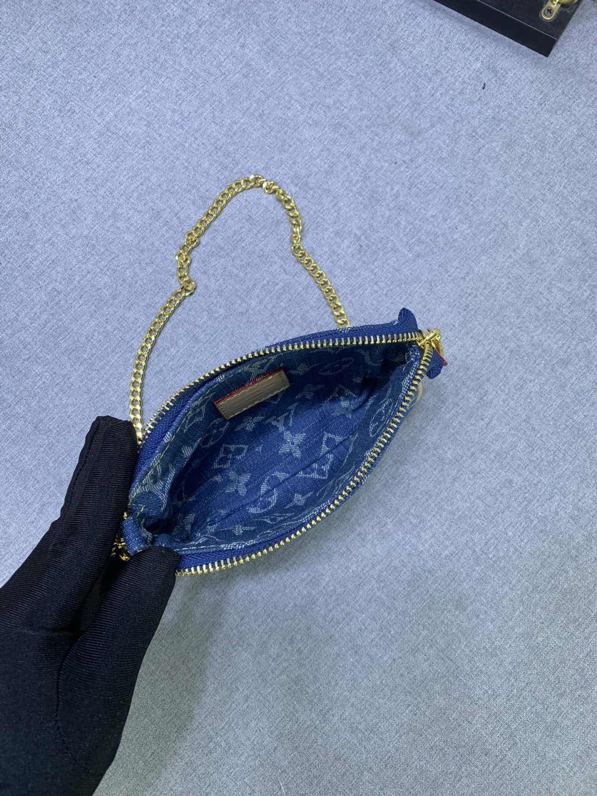Louis Vuitton M82960 Mini Pochette Accessorie Monogram Denim Cowboy Shoulder Bags Size 4.5*9.5*4cm - Image 9