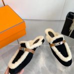 Hermes 23fw Women Winter Slippers Size 36-41 - Image 4