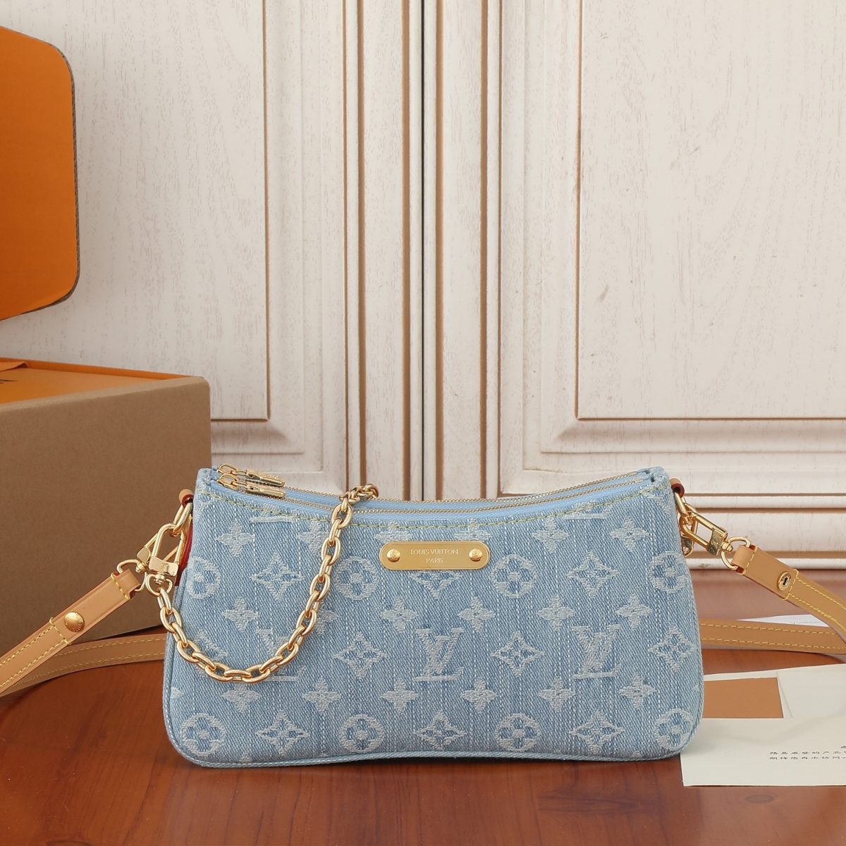 Louis Vuitton M83532 Liv Pochette Denim Cowboy Shoulder Bag Size 24.5*13.5*6.5cm - Image 1