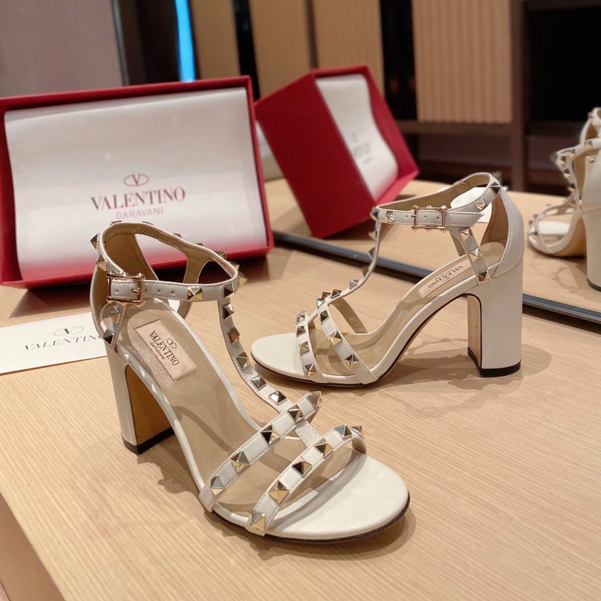 Valentino Rockstud Ankle Strap Pumps Size 35-41 5-Color - Image 1