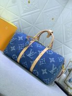 Louis Vuitton KEEPALL BANDOULIÈRE 45 Keepall Bandoulière Monogram Denim Travel Bags Size 45*27*20cm - Image 3
