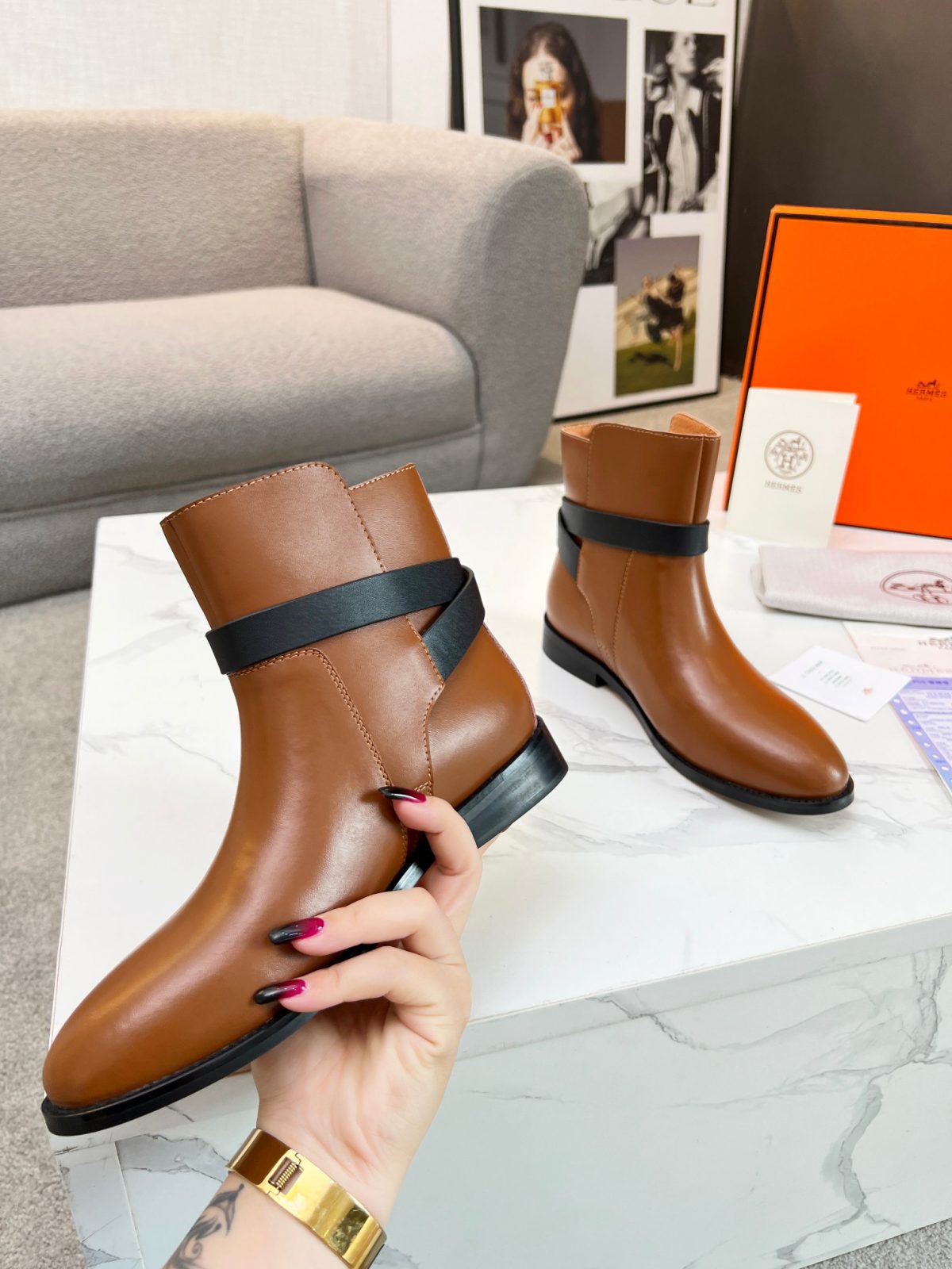 Hermes Women Kelly Boots Size 36-41 - Image 8
