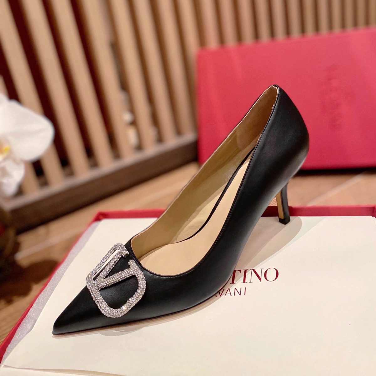 Valentino Vlogo Signature Satin Slingback Pumps Size 35-41 4-Color - Image 1