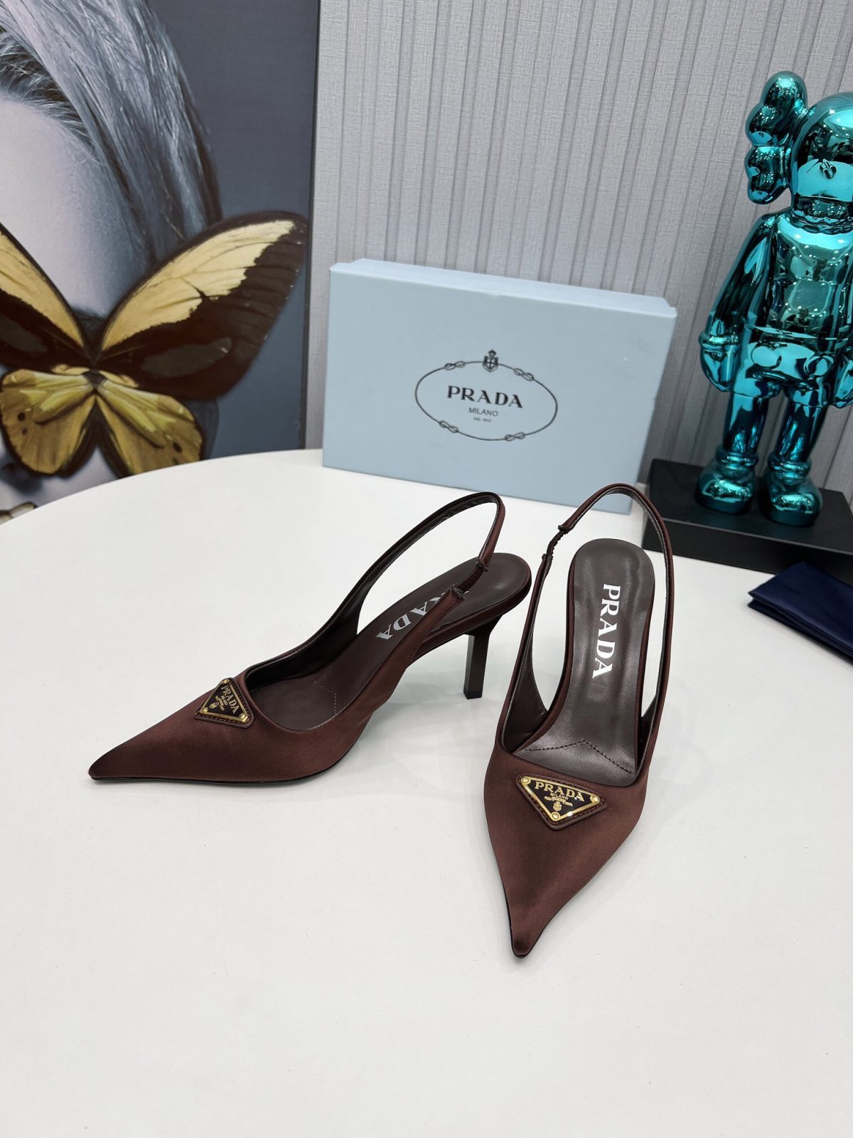 Prada Brushed Leather Slingback Pumps Size 35-41 - Image 3