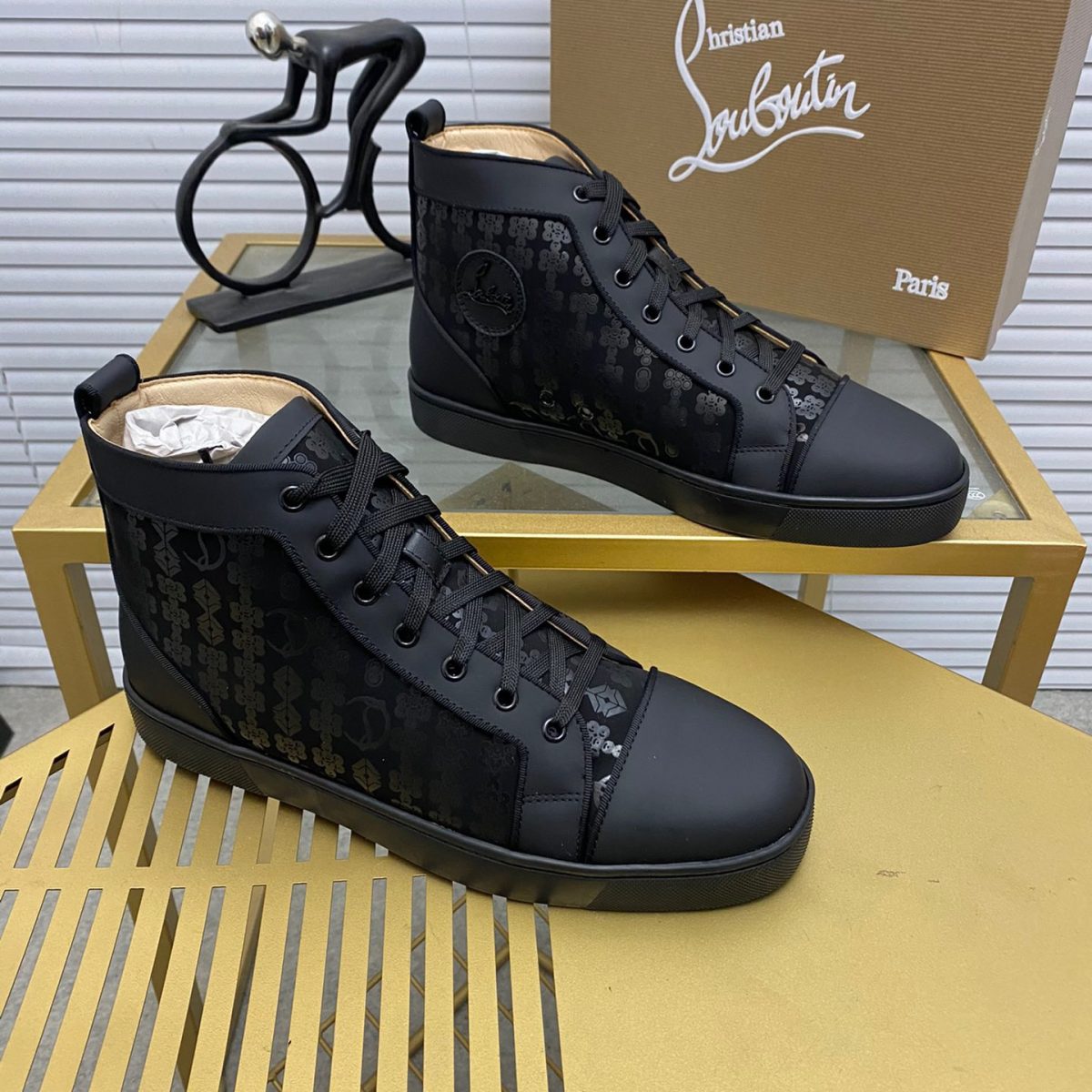 Christian Louboutin Louis High-Top Sneaker Size 36-46  8-Color - Image 1