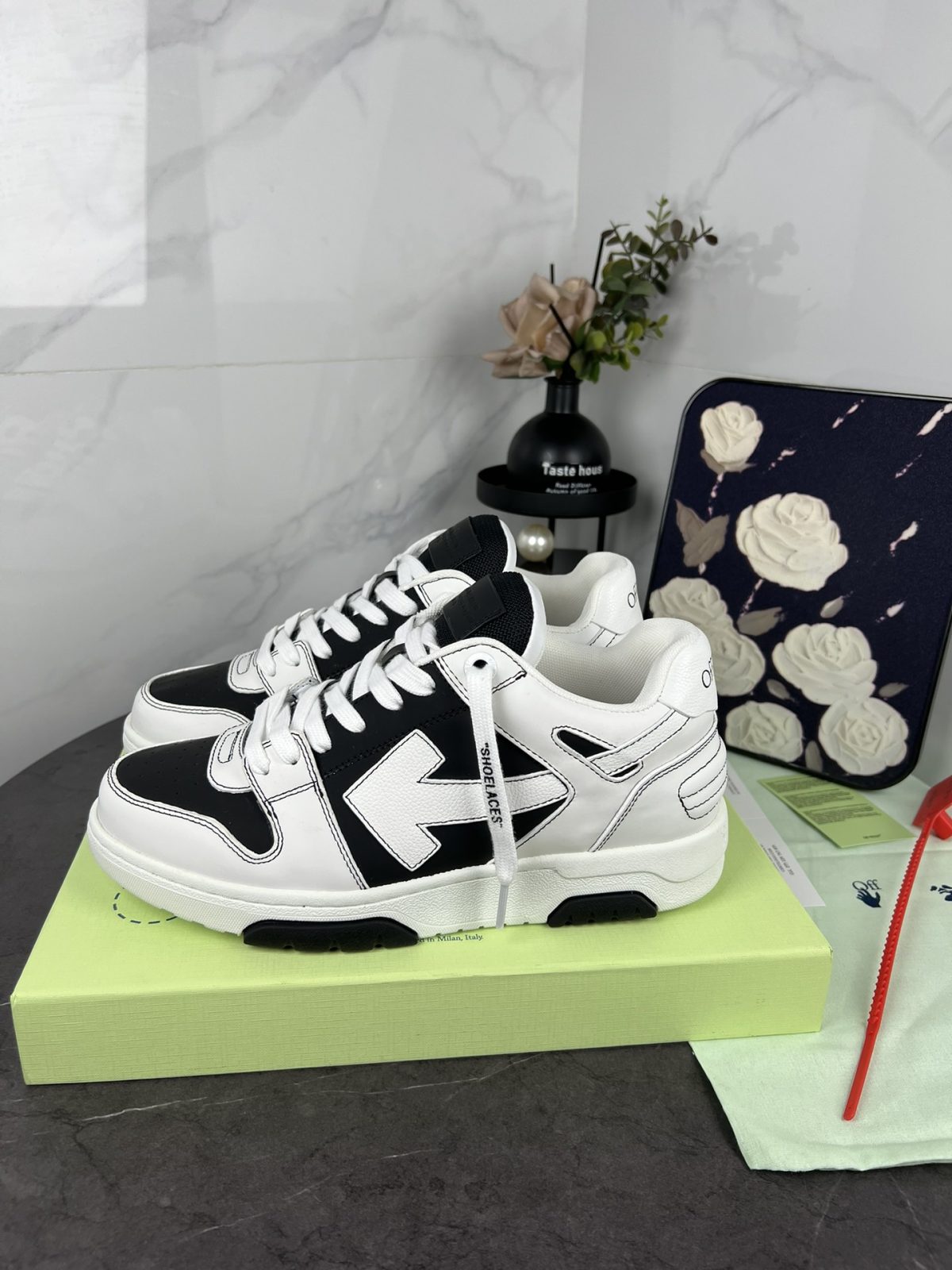 OFF White Out of Office Calf Leather Sneaker Size 36-46 - Image 9
