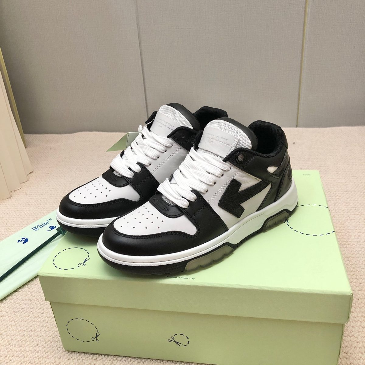 OFF White Out of Office Calf Leather Sneaker Size 35-46  6-Color - Image 1