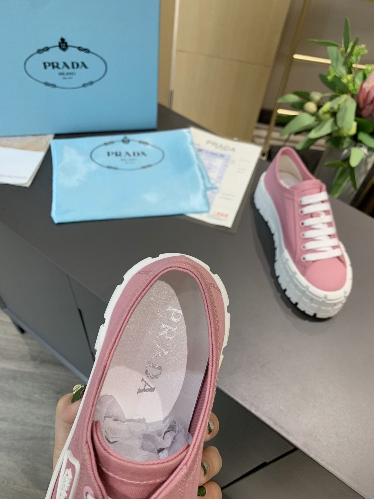 Prada 2024 New Double Wheel Re-Nylon gabardine Sneaker Size 36-41 - Image 7
