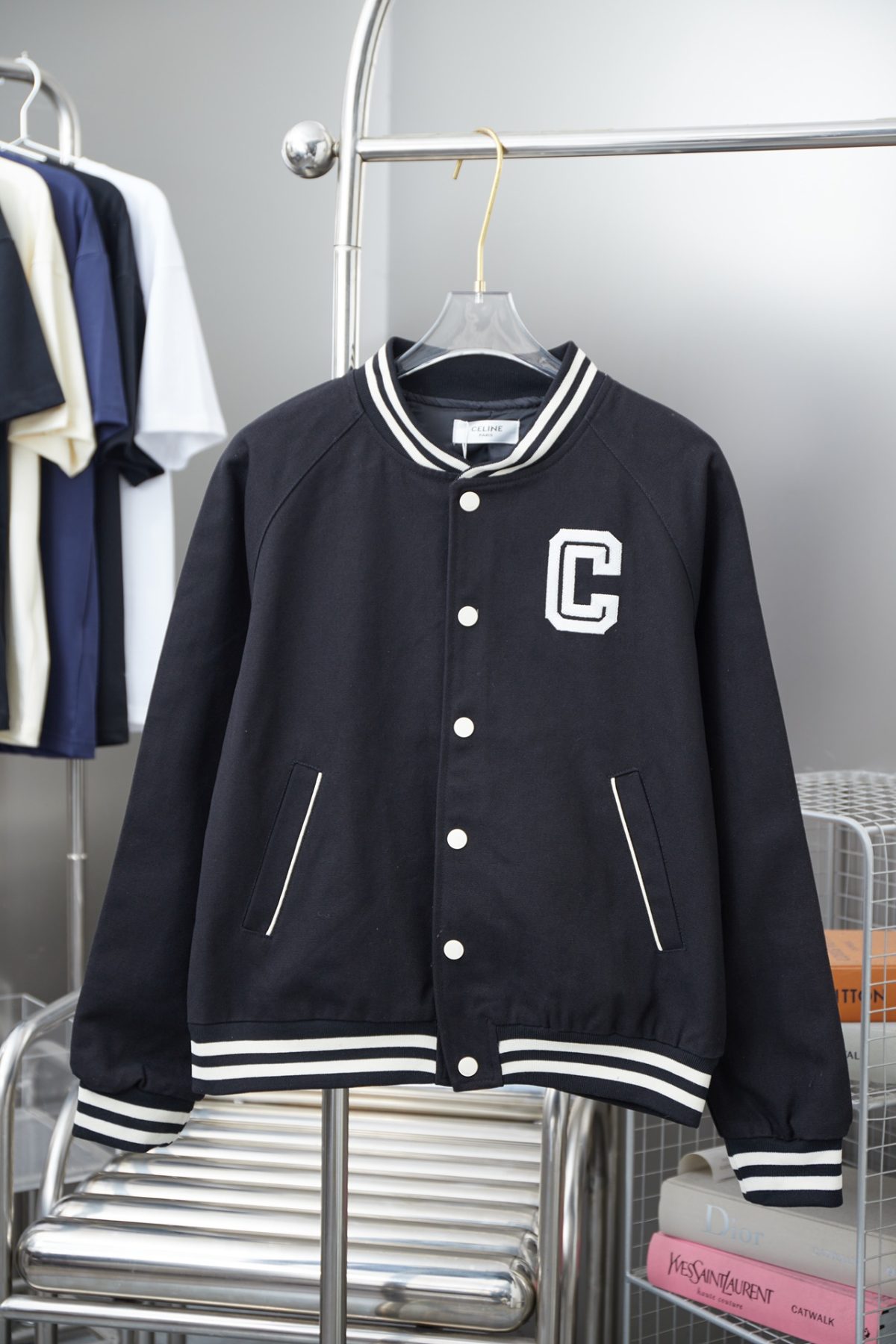 Celine 25SS NEW Embroider Baseball uniform Jacket Size S-XL - Image 1